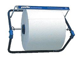 Putzpapier-Rollenständer zur Wandmontage, Metall, blau, bis 40 cm Rollen