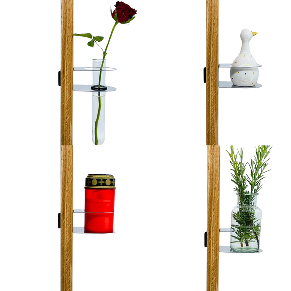 Grabschmuckhalter für Grabkreuze inkl. Glasvase