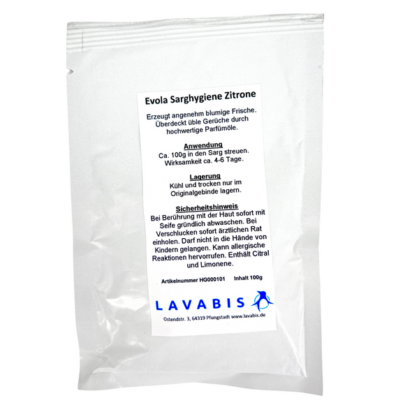 Evola Sarghygiene Pulver Zitrone 100 g