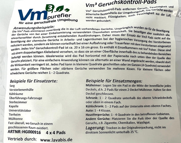 Vm3 Geruchskontroll Pads 16 Stück