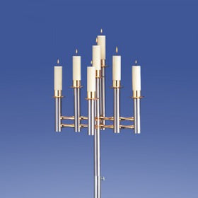 Zimmermann Leuchter Saphir 7-Flammer dreidimensional