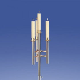 Zimmermann Leuchter Saphir 4-Flammer dreidimensional