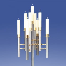 Zimmermann Leuchter Saphir 9-Flammer dreidimensional