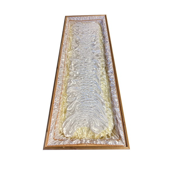Lavabis Sargbespannung Satin gerafft Champagner