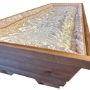 Lavabis Sargbespannung Satin gerafft Champagner-1