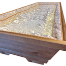 Lavabis Sargbespannung Satin gerafft Champagner-1