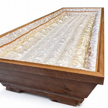 Lavabis Sargbespannung Satin gerafft Champagner