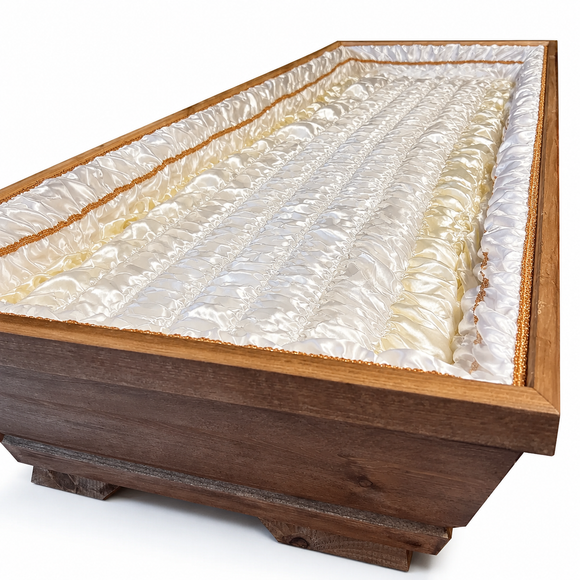 Lavabis Sargbespannung Satin gerafft Champagner