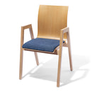 Lavabis Stapelstuhl gepolstert Holz mit Armlehne-5