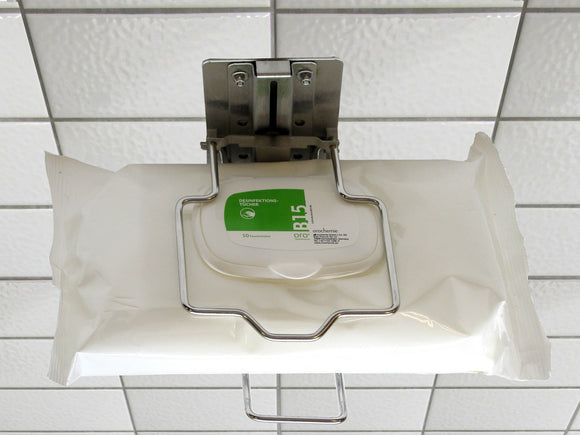Wandhalterung für Desinfektionstücher im Flowpack