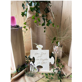 Erinnerungsstück Großes Puzzle mit Spruch weiss