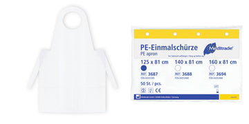 Einmalschürze Folienschürze  geblockt