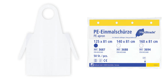 Einmalschürze Folienschürze  geblockt