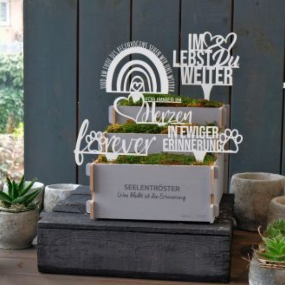 Grabstecker mit Trauerspruch 20er Set mit Display