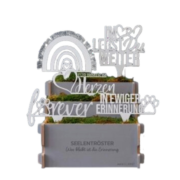 Grabstecker mit Trauerspruch 20er Set mit Display