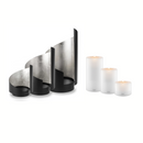 Qult Windlicht Sail 3er-Set mit Kerzen Silber-1