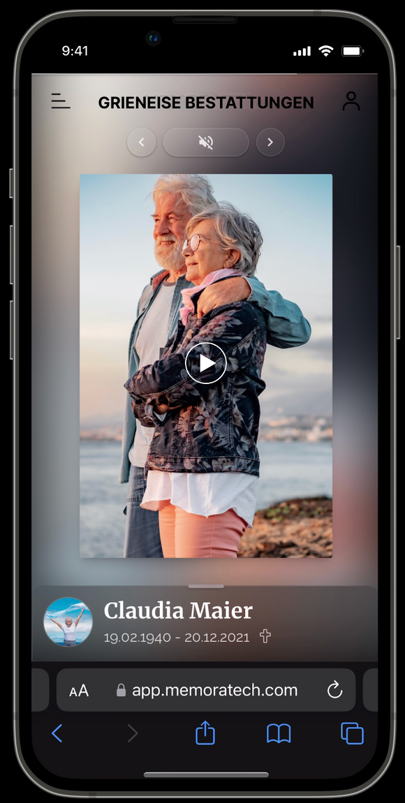 Seelenspiegel Gedenk-App Grabstein QR Code