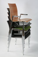 Lavabis Stapelstuhl gepolstert Holz mit Armlehne-8