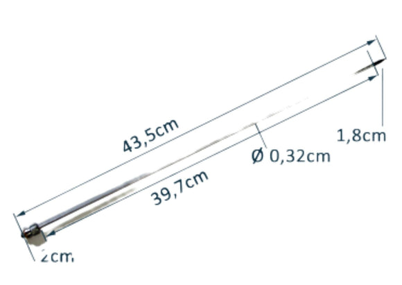 Lavabis Trokar Hypo Shaft 1/8" x 42 cm (16,5") 12-32 thread-M TP6325