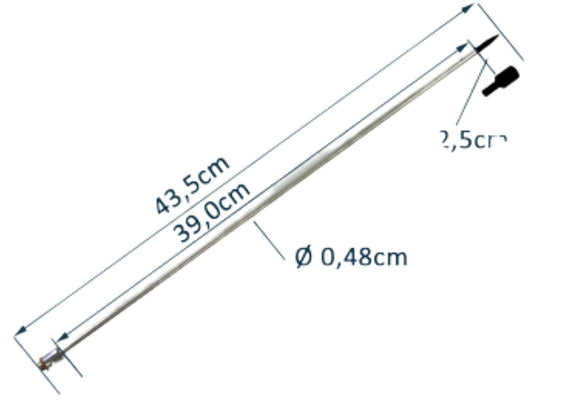 Lavabis Trokar Hypo Shaft 3/16" x 42 cm (16,5") 5/16-36 thread-M TP6333