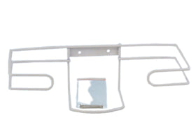 Wandhalterung 1 Handschuhboxen, Korb, weiss, Metall