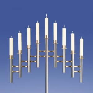 Zimmermann Leuchter Saphir 9-Flammer Pyramide