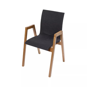 Lavabis Stapelstuhl gepolstert Holz mit Armlehne