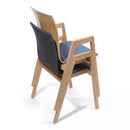 Lavabis Stapelstuhl gepolstert Holz mit Armlehne-12