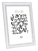 Klassischer Bilderrahmen weiß mit braunfarbigem Akzent-1