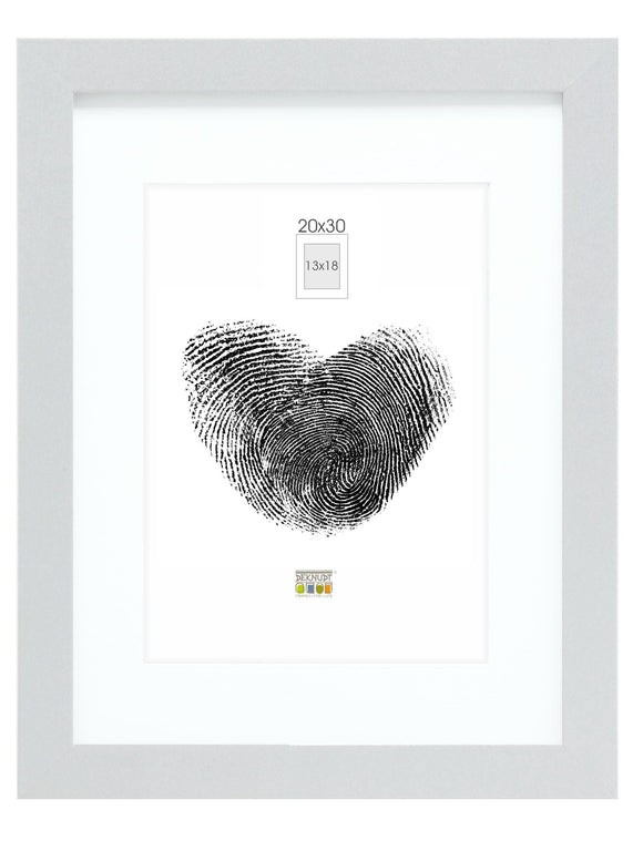 Bilderrahmen silber mit weißem Einleger