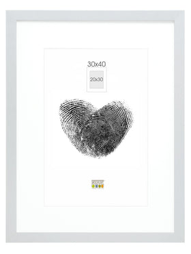 Bilderrahmen silber mit weißem Einleger - 0